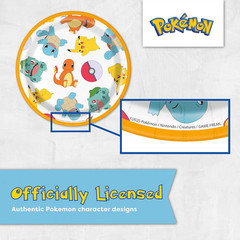 Pokemon Birthday Decorations Party Supplies for 16 – Officially Licensed Tablecl