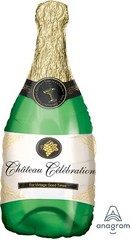 SuperShape XL 39″ Champagne Bubbly Wine Bottle Foil Mylar Balloon 04949 Anagram