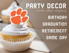 Clemson Cupcake Topper Party Supplies for Football, Birthday, Graduation Part…
