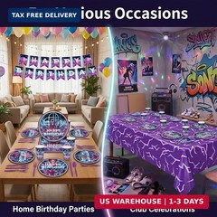 116 PCS Kpop Party Supplies Set, K Pop Birthday Decorations Demon Tableware Kit