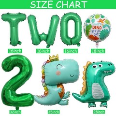 Dinosaur 2nd Decorations Dinosaur Balloons, Letter Balloon, Number 2 Balloon,…