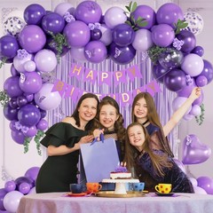 Purple Decorations for with Metallic Dark Pastel Purple Confetti Foil Balloon…
