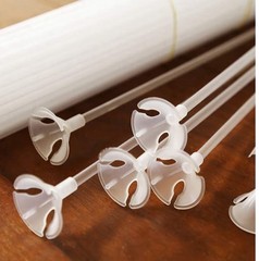 23” Plastic White Balloon Sticks with Clear Twist Cups reusable set