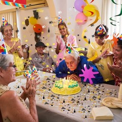 Hungdao 3000 Pieces Table Confetti Happy Birthday Cake Foil Metallic Sequins Con