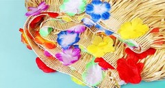 4 Pack Luau Grass Table Skirt Natural 9 Feet x 29.5 Inch Hawaiian Table Skirt