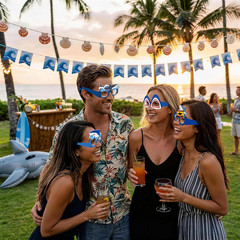 64Pcs Shark Paper Glasses Party Decorations for Adults Bulk, under the Sea Ocean