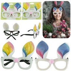Bunny Ears Glasses Easter Felt Bags Party Props Photo Booth for Easter Party