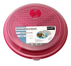 3-Pack Divided Microwave Plates with Vented Lids – Mixed 8 inch, Multicolor