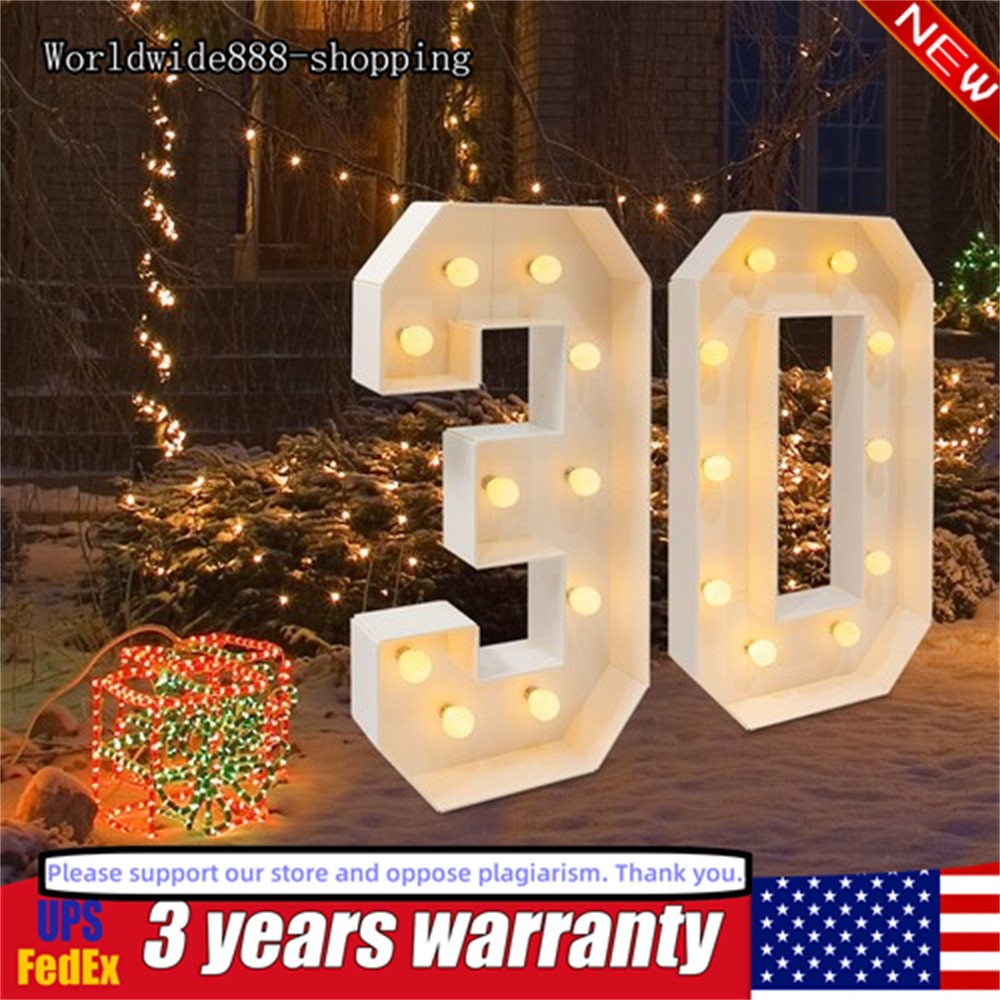 30th Birthday Decorations 3FT Marquee Light up Numbers 30 Birthday Number Lights