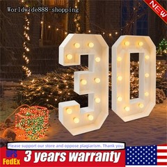 30th Birthday Decorations 3FT Marquee Light up Numbers 30 Birthday Number Lights