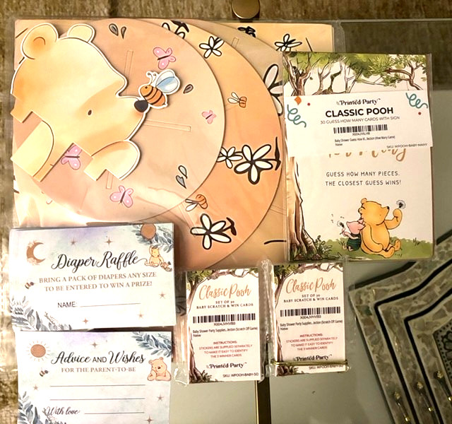 Classic Winnie the Pooh baby shower decorations