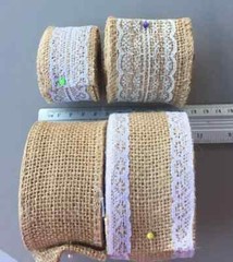 4 X VARIOUS JUTE HESSIAN & LACE RIBBON ROLLS WEDDING PARTY BIRTHDAY DECORATIONS