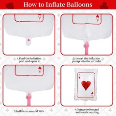 17 Pcs Casino Balloons Decorations Set with Large Dice and Poker Card Foil Ba…