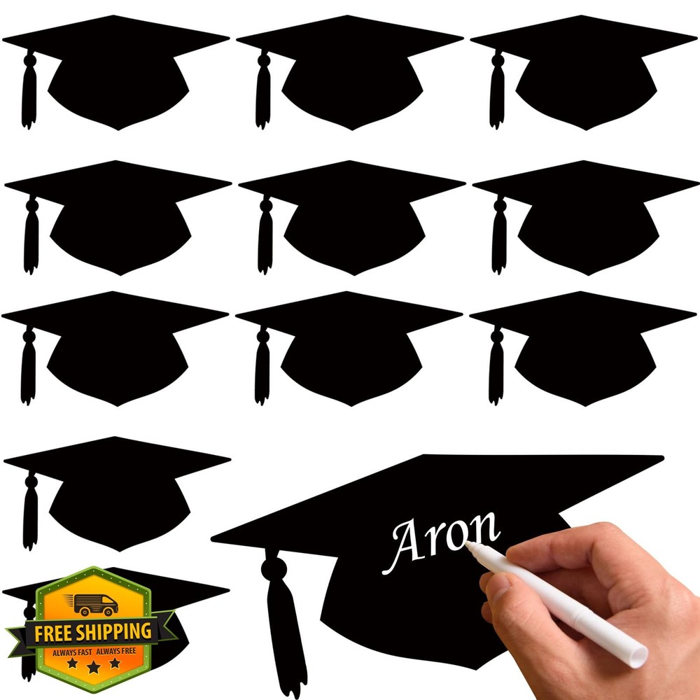 MixTeach 200 Grad Caps Cutouts 3.74″ Graduation Party Shapes