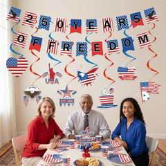 250 Anniversary Party Decorations – 10 Pcs 250 Years of Freedom Banner Hanging S