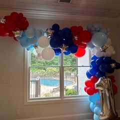Red White Blue Balloon Arch Kit, Navy Blue Pearl Light Blue Red White Latex B…