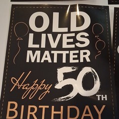 Happy 50th Birthday Party Backdrop Banner 12pcs 11×14 in Black Gold White