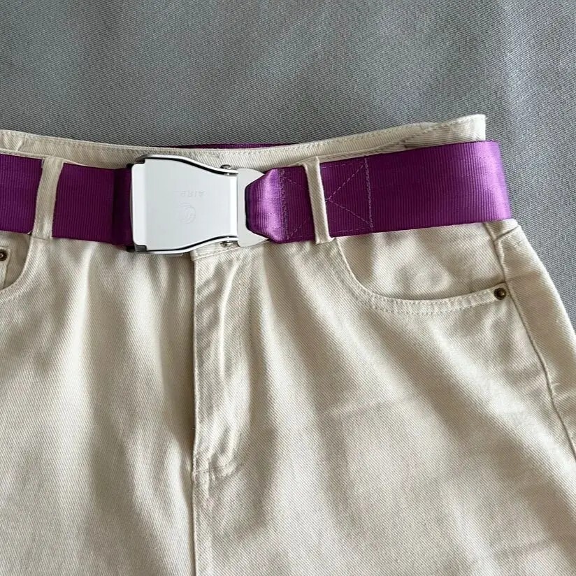 Fashion Belt With LOGO In Buckle Adjustive Lengh Max 115cm Purpl COLOR