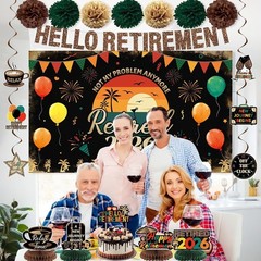 Retirement Party Decoration, Vintage 2026 Retired Banner Background, Hello Re…