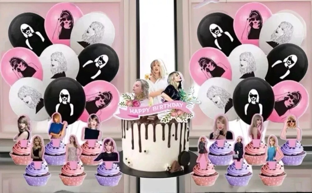 Taylor Swift Birthday Party Decorations New Balloons, Cake & Cupcake Toppers