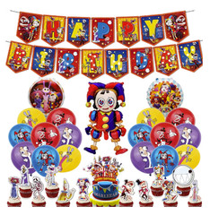 Digital Circus Birthday Party Decorations Banner Balloons Set