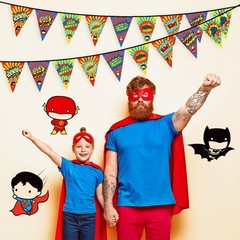 Hero Party Banners Decoration 2pcs/set, Superhero Happy Birthday Banner for H…