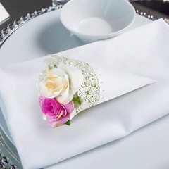 White Lace Paper Doilies Fan Shaped Confetti Cones Wedding Baby Shower Parties