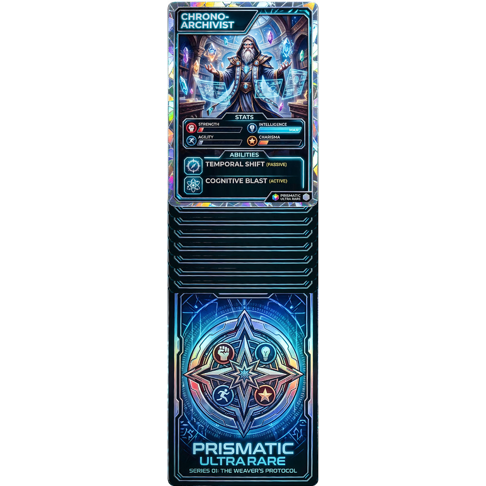 SP13664 Intelligence Maxed RPG Trading Card Stats Collectible Holographic Cardbo