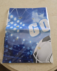 Soccer Birthday Party Backdrop Fabric Decoration Blue White Black