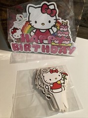 Hello Kitty Party Decor Set Table cover Back Drop Cake & Cupcake Toppers &&