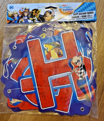 Happy Birthday Banner NEW IN PLASTIC DC Super Hero Girls