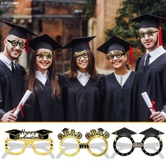 Glitter Graduation Glasses 2026 – Pack of 12 | Graduation Photo Booth Props 2026