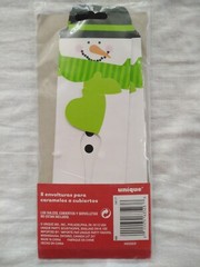 Snowman Candy/Utensil Wrappers – 8 pack – Party Supplies/Decorations/Christmas