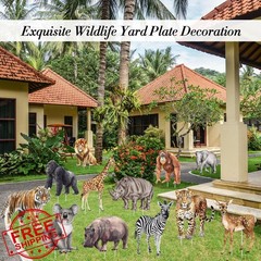 Nuanchu Classic Safari Yard Signs 12 Pcs