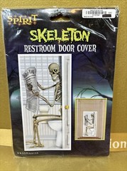 Skeleton Restroom Door Cover 30» X 5′ Halloween Party Decorations Supplies NIP