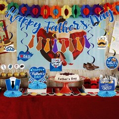 Arosche Fathers Day Decorations Banner Hanging Swirls Honeycomb Multi Color