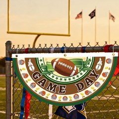 6pcs Football Buntings, Polyester Rugby Fan-Shaped Bunting Flags Banner Game …