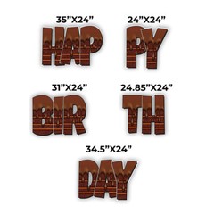 24″ Cake Happy Birthday EZ Set Yard Sign Set | 5pc Outdoor Lawn Decorations