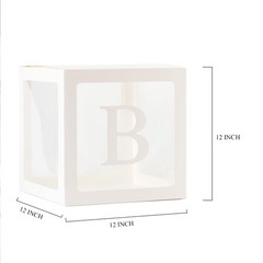 White TWINS Balloons Boxes with 5 PCS Clear Balloon Boxes and 5pcs Letters fo…