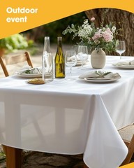 Niuara White Plastic – 4 Pack 54 108 Rectangle Disposable Tablecloths For