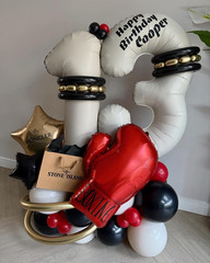 Boxing Birthday Party Decorations，Red Black Boxing Gloves Foil Balloons,Wrestlin