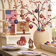 Patriotic Highland Cow Hanging Ornaments Set – 30Pcs for Independence Day Cheer