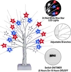 Festive 2 Pack 18 Inch Tabletop Tree Lights with 24 LEDs – Ideal for Parties