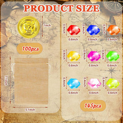 MARFOREVER 246 Pcs Pirate Treasure Gems and Gold Coins Plastic Gems Jewels Fake