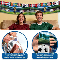 2026 World Cup Tinsel Curtain Banner 106×12In Flag Fringe Streamer Cheer Props I