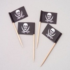 Pirate Flag Sandwich Appetizer Cupcake Food Pick Jolly Roger Party (288 pc)