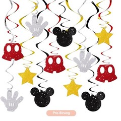 16 Pcs Hanging Swirl Decorations Black Red Gold Birthday Party Supplies Streamer