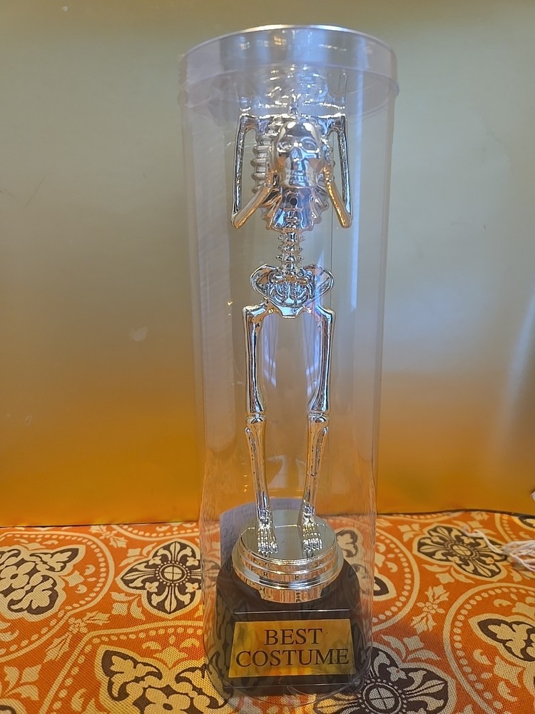 10” Gold Best Costume Skeleton Trophy Amscan Halloween Cosplay Party Supply