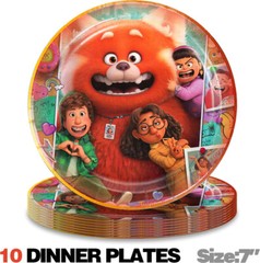 Turning Red Birthday Party Supplies Set Plates Balloons Cake Toppers for Kids
