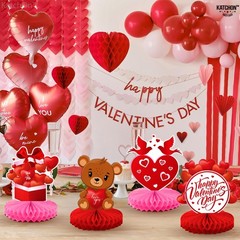 KatchOn, Valentines Day Centerpiece for Table – Pack of 9 | Red, Red and Pink